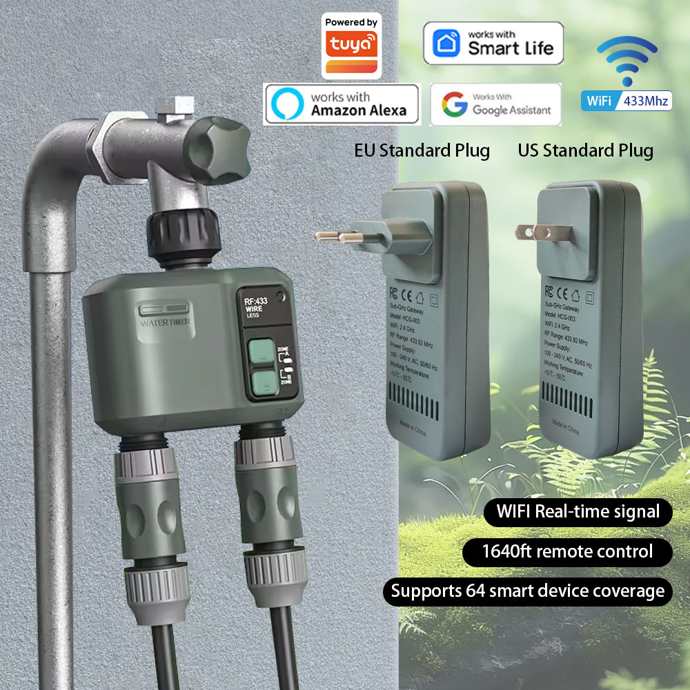 Smart Garden Nursery - Tuya Wifi+RF433 2-gniazdowy Inteligentny Sterownik Nawadniania