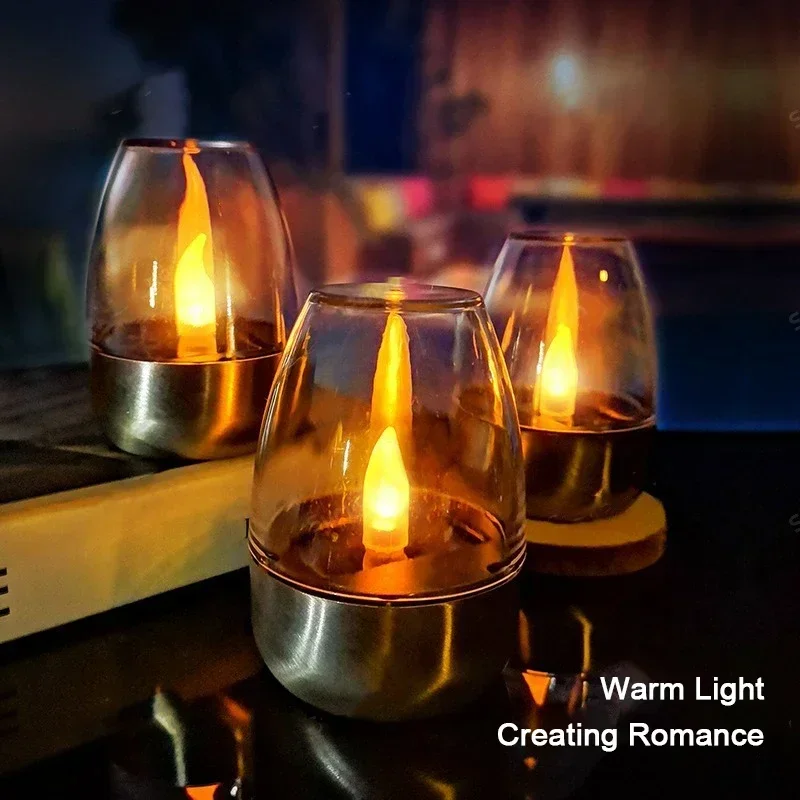 Smart Garden Ornaments - Świece słoneczne LED bezpłomieniowa ładowalna lampka